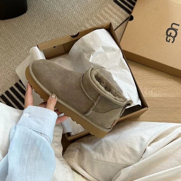 UGG Classic Ultra Mini Women's  antelope Ankle Boots - Picture 3 of 9